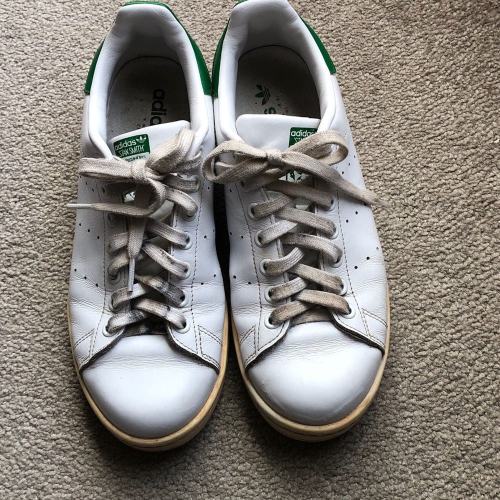 Adidas Stan Smith White and Green Shoes